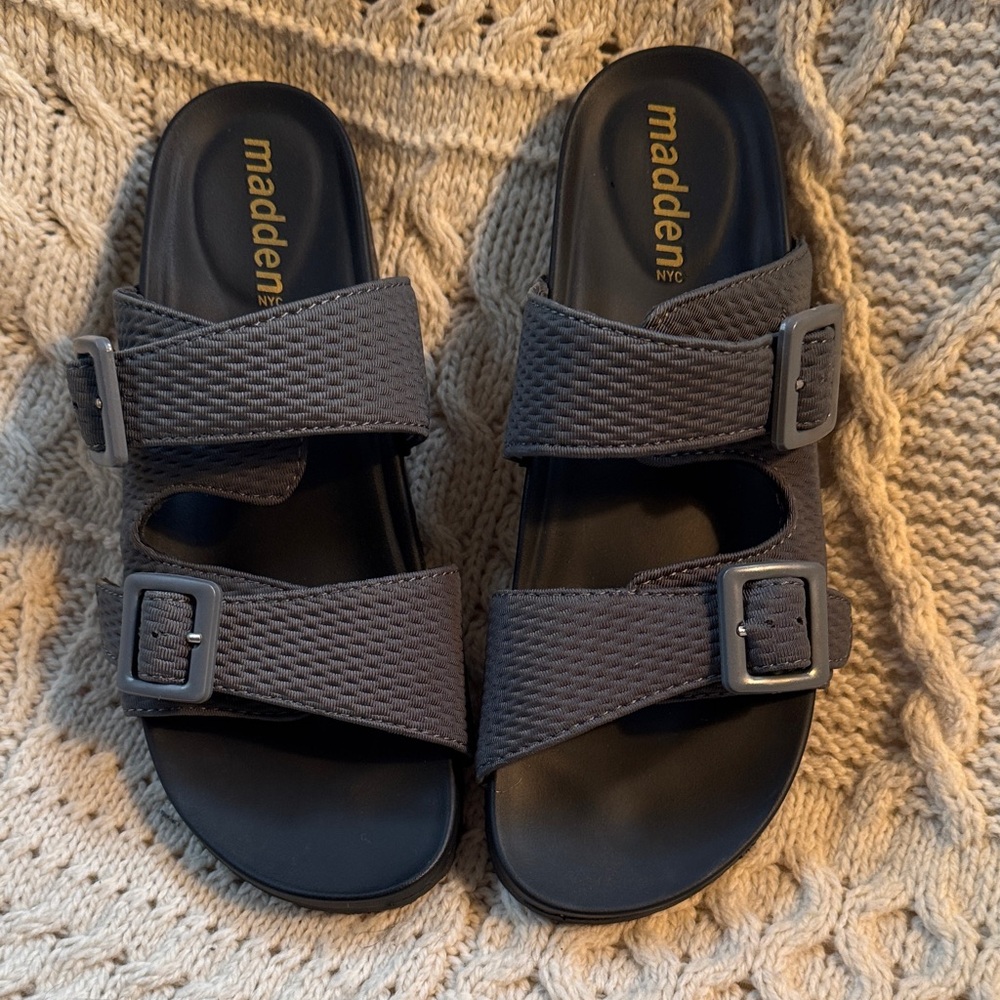 Steve Madden gray  Buckle Sandals